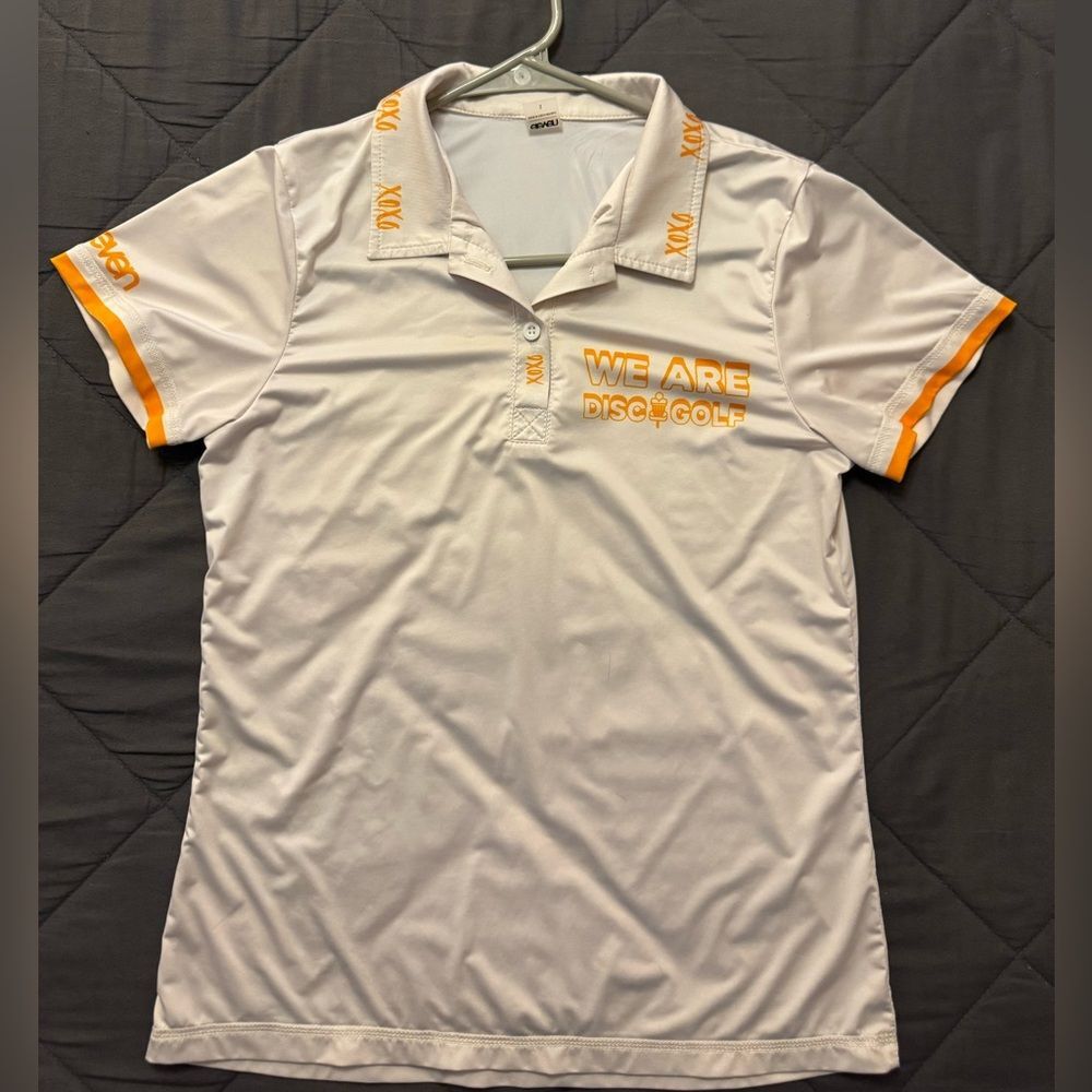 Women’s Eleven Cream Polo Disc Golf Shirt - Picture 3 of 10
